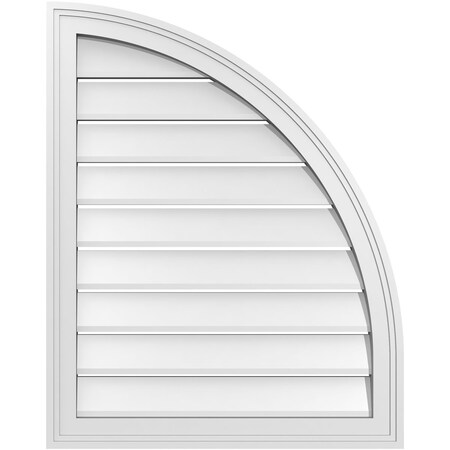 Ekena Millwork Quarter Round Top Right Surface Mount PVC Gable Vent w/ 2"W x 2"P Brickmould Sill Frame, 24"W x 30"H GVPQR24X3003SF